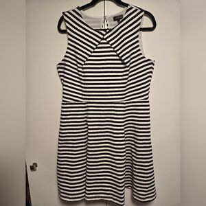 Striped Navy and White Dress XL